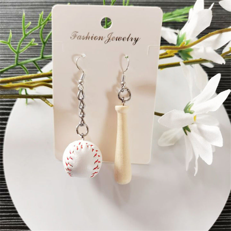 Wholesale Creative Ball Shaped Wooden Asymmetrical Earrings